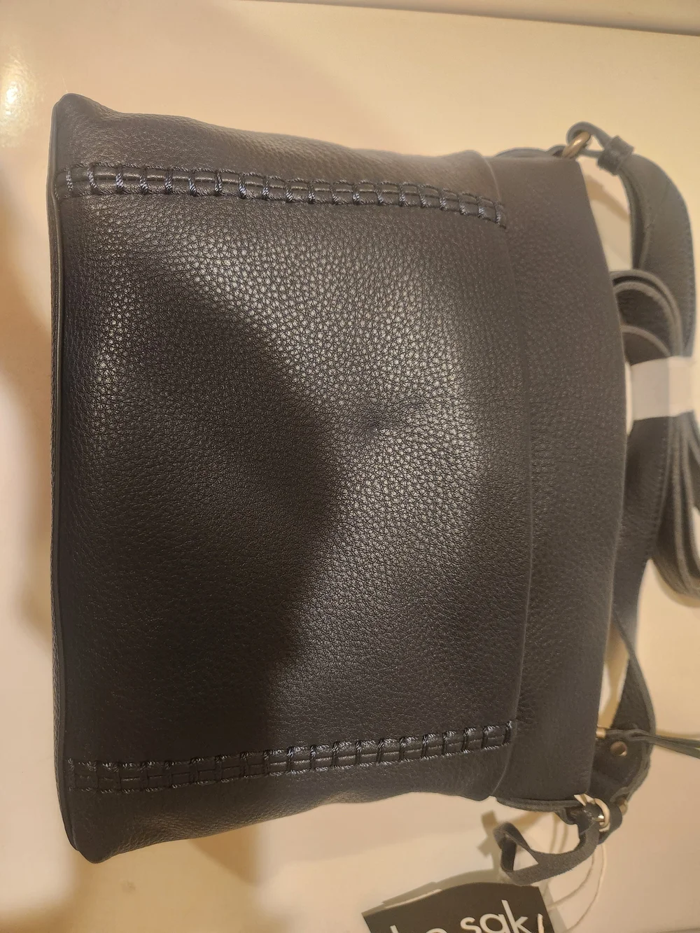 Women's Navy Leather Crossbody Bag